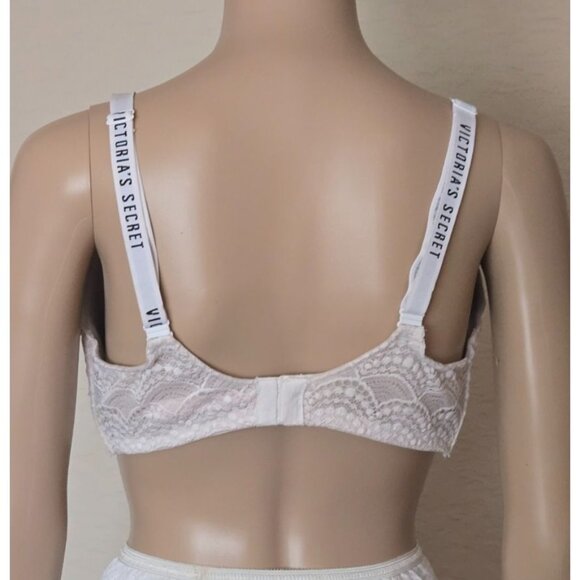 Victoria's Secret No Wire Wireless Lined white lace overlay size 36DDD - Picture 3 of 7